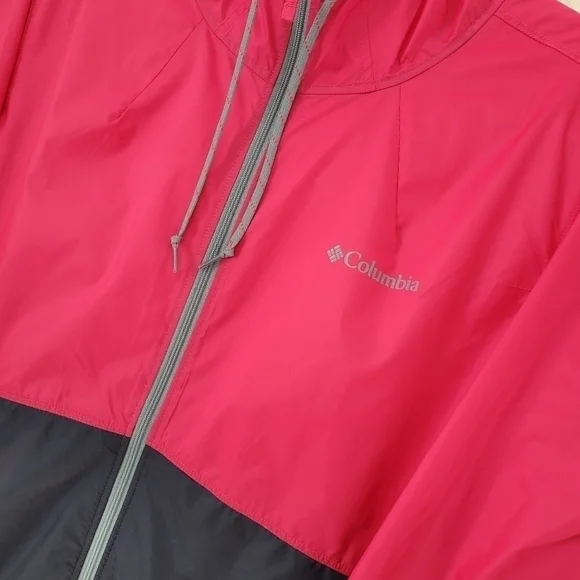 Columbia Flash Forward Windbreaker Jacket Pink Blue Large - Picture 3 of 12